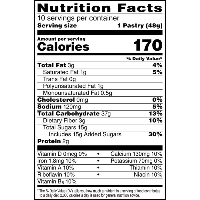 Pop tart nutrition facts